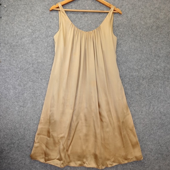 Versace Dresses & Skirts - GIANNI VERSACE Dress Womens 44 M 8 Gold Silk Slip Cocktail Flowy Italian Luxury